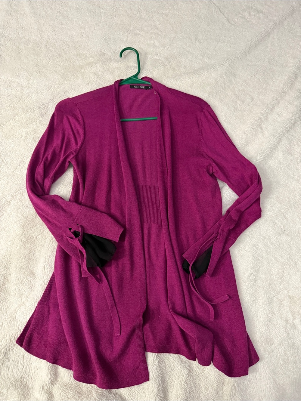 NIC+ZOE Magenta Open-Front Cardigan